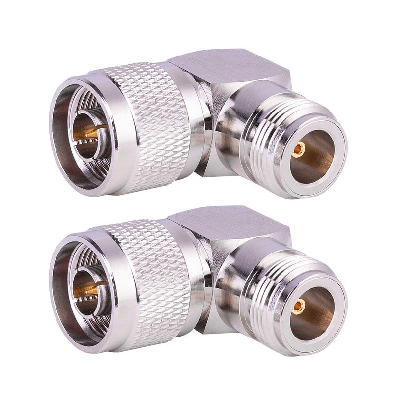 XRDS -RF N Connector Adapter Right Angle Coax Connectors 90 Degree N Male to N Female RF Coaxial Cable Connector Pack of 2 (NOT for TV) - Image 1